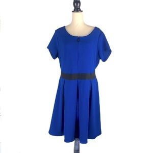 NWT ASHLEY STEWART (14/16) Royal Blue and black dress